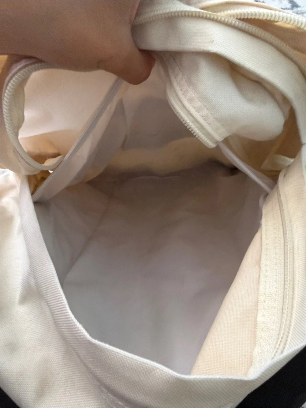 Jansport Cream Canvas Backpack with Brown Base